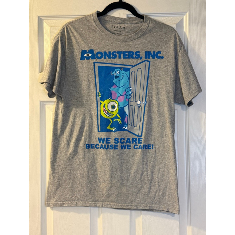 Pixar Monsters, Inc. Gray Short Sleeve Tee Size Medium